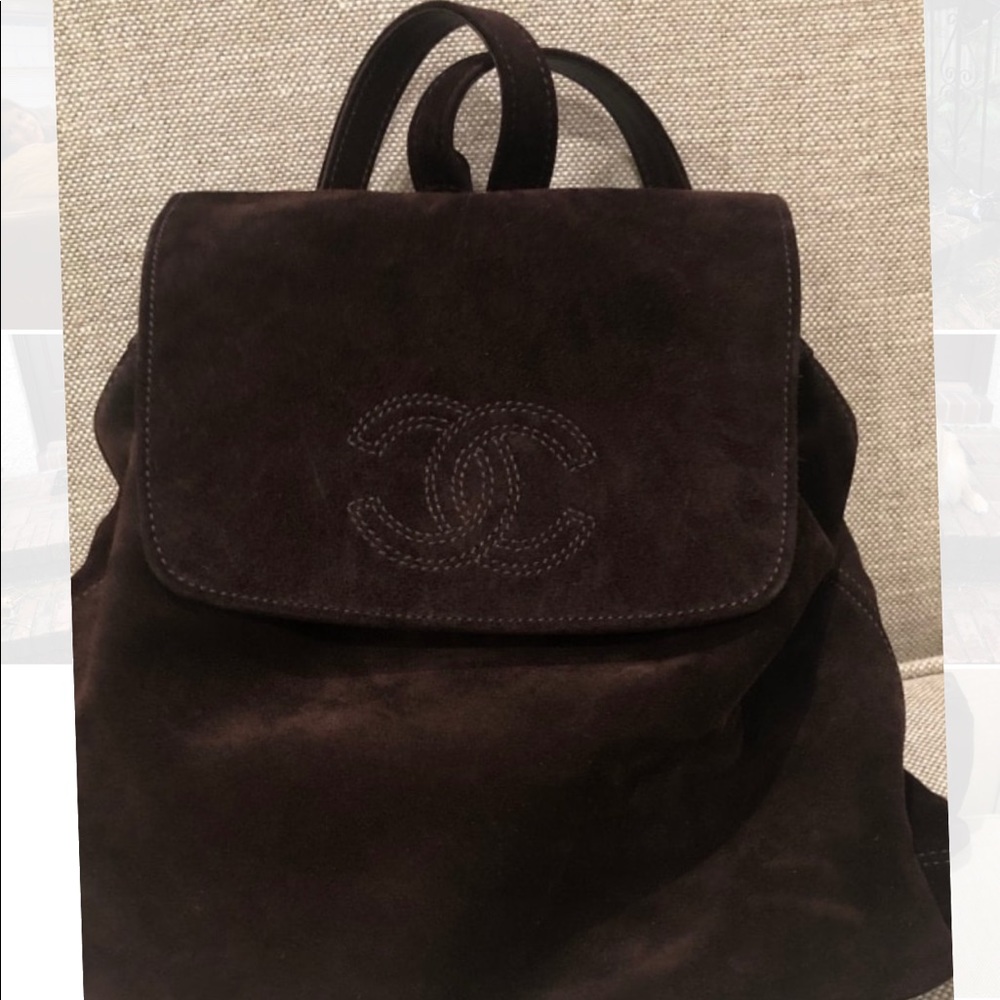 Chanel chocolate suede backpack